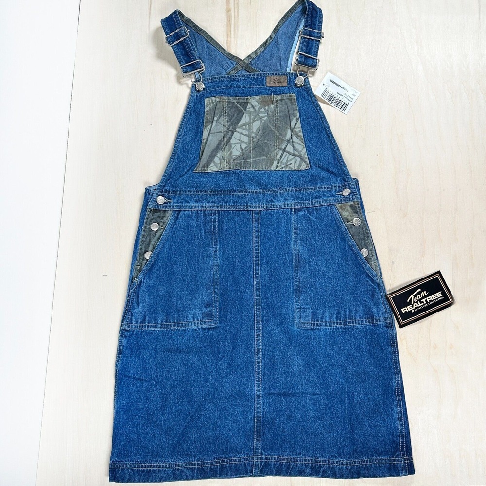 Team Realtree Signature Collection Bib Overalls Dress Camo‎ Denim pockets  S